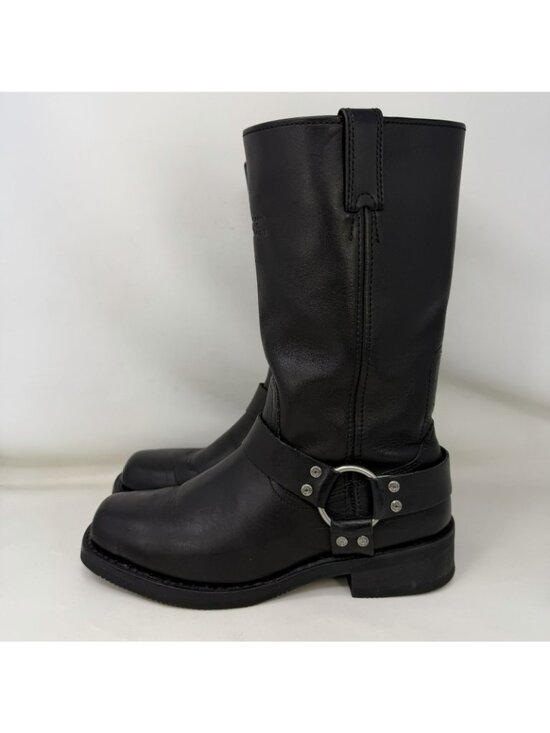 Harley Davidson Hustin Leather Harness Boots Black